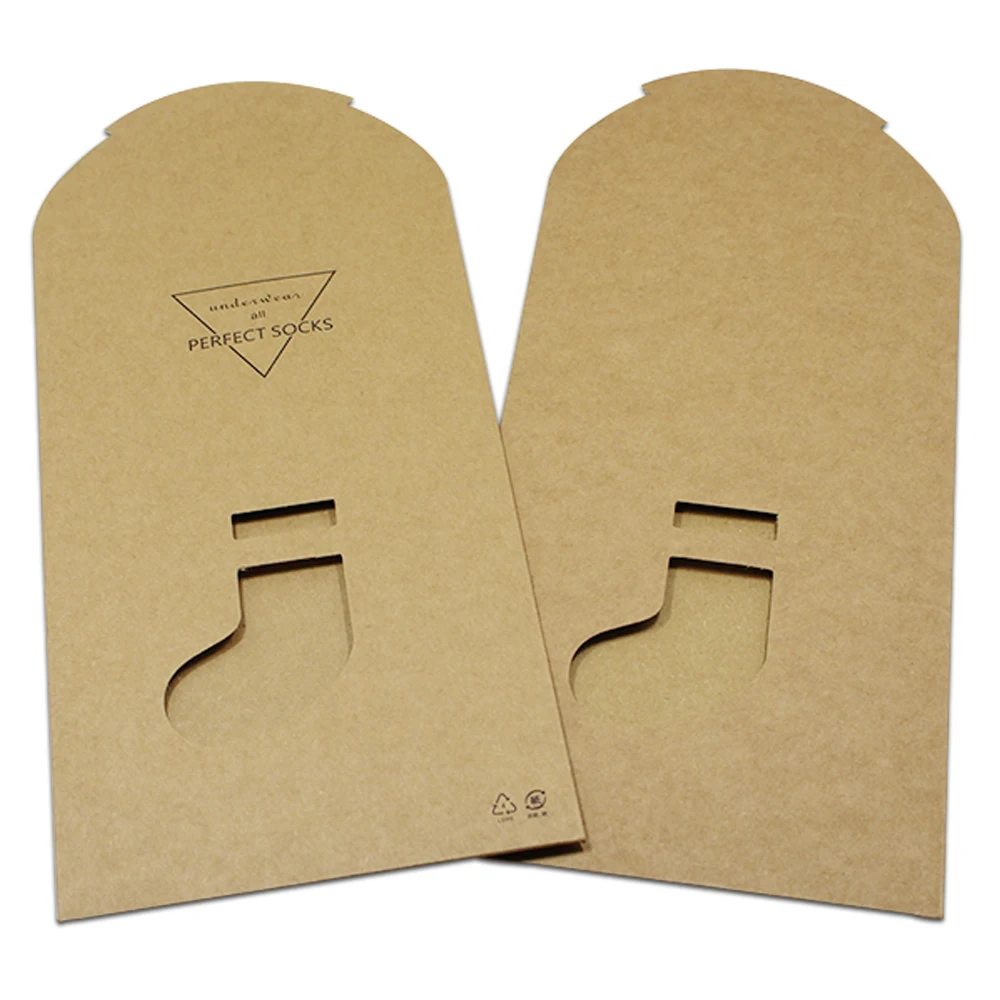

25Pcs/lot 11.8*22cm Brown Kraft Paper Stocking Packaging Box Universal Package Box for Retail Socks Packing Pouches 2 Style