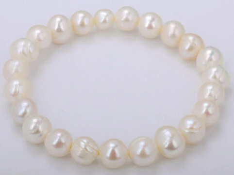 368 Natural 8 9mm Real White Freshwater Pearl Bracelet Stretch 368 Natural 8 9mm Real White Freshwater Pearl Bracelet Stretch Bangle New 2pc A0429 In Strand Bracelets From Jewelry Accessories On Aliexpress