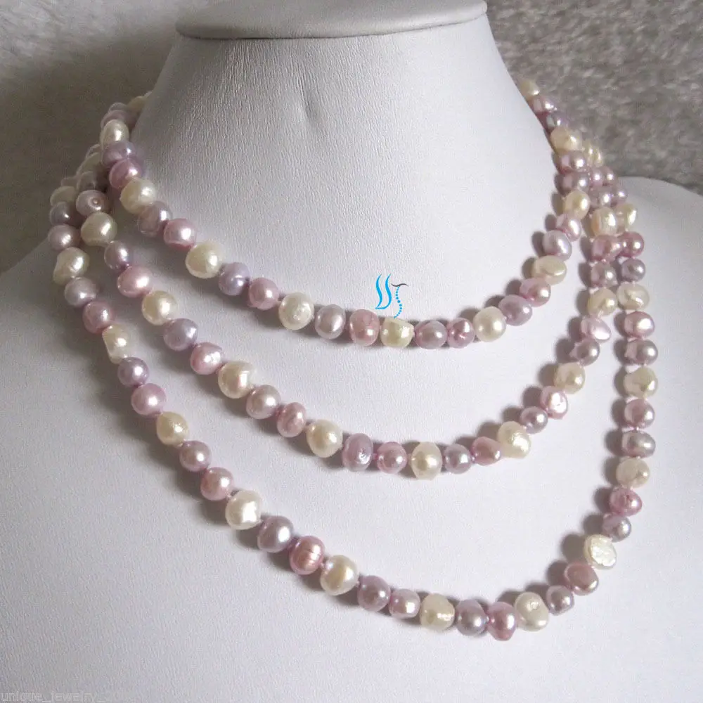 

ddh001668 50" 7-9mm Multi Color Baroque Freshwater Pearl Necklace