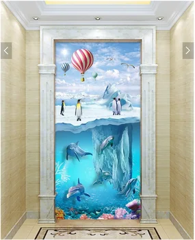 

3d wallpaper custom photo mural The Antarctic ice penguins porch decor painting 3d walls murals wallpaper for living room