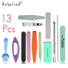 Rosalind Beauty Nail Set Kits Nails File Buffer Nail Brush Nail File Dotting Tool Clipper Manicure Set Kit