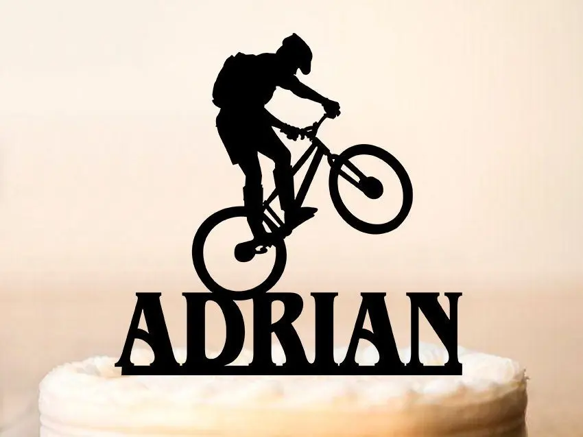 

Mountain Biking Cake Topper Personalised Cake Topper Sport Birthday Party Cake Decoration Party Accessory Supplies