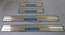 For Nissan X-TRAIL 2014 Stainless steel Blue Led Welcome pedal Scuff Plate / Door Sill Trim