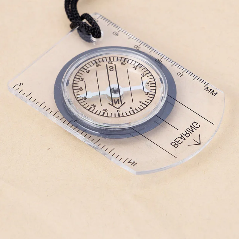 1Pc Baseplate Ruler Map Scale Camping Hiking Walking Survival Compass