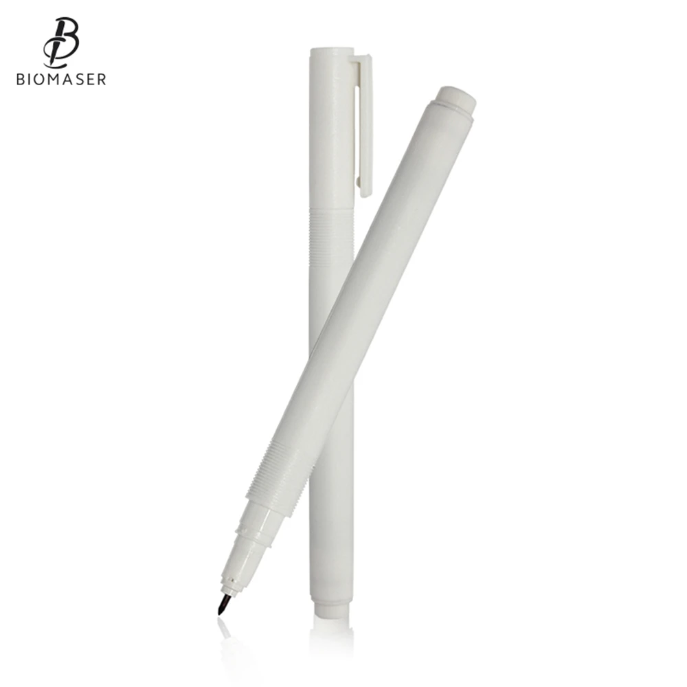 

Biomaser Microblading Tattoo Skin Marker Eyebrow Marker Pen with Measuring Ruler Tattoo Skin Marker Pen Microblading Supply