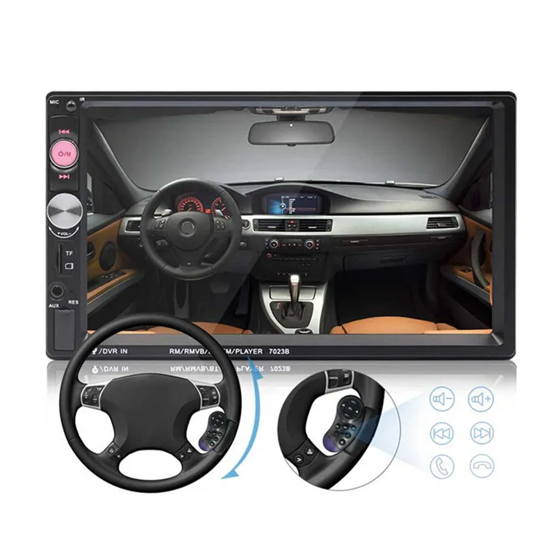 

Car Radio 2 Din 7" Bluetooth Stereo Multimedia player Auto radio MP3 MP5 Touch Screen Support Rear View Camera Steering Control