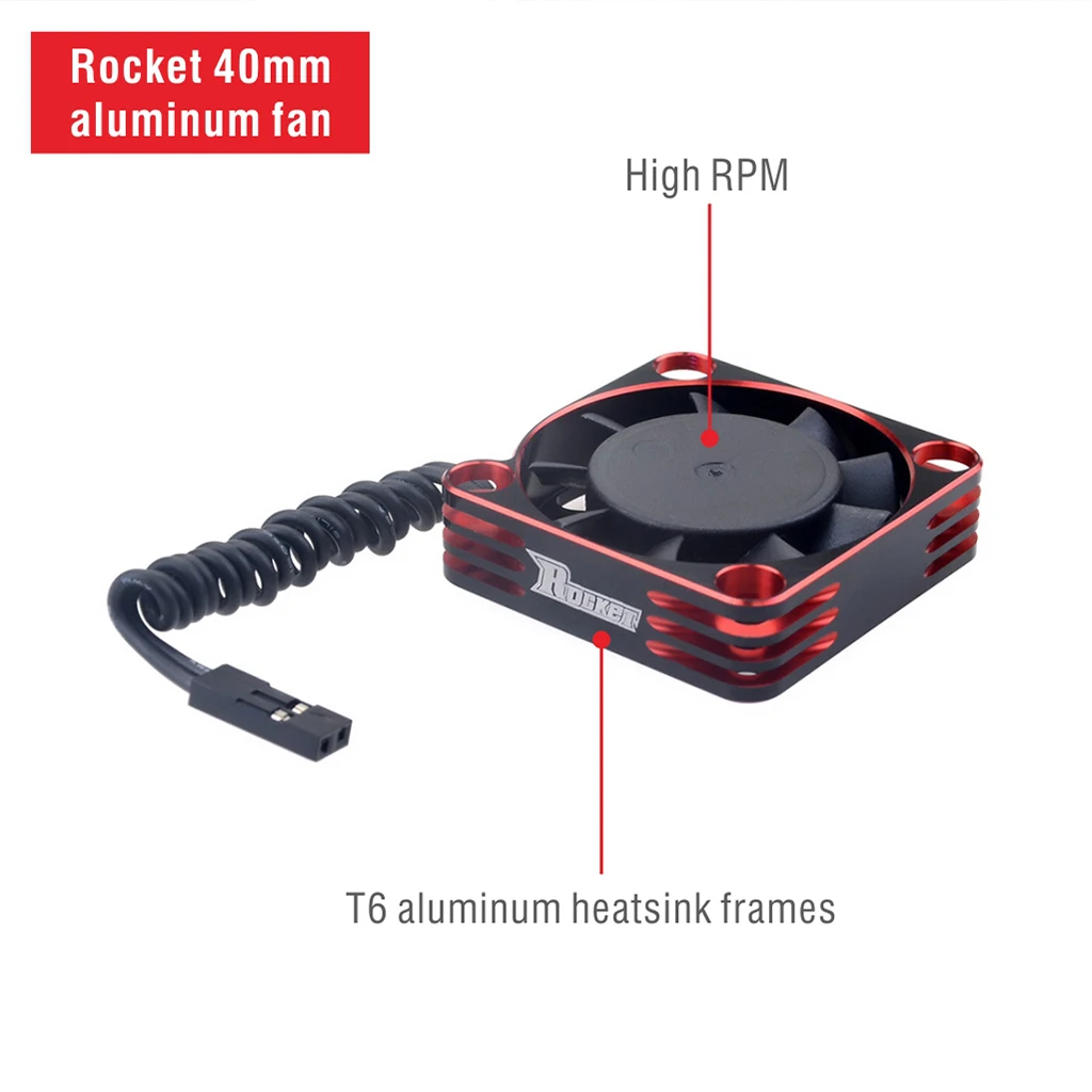 Вентилятор охлаждения 40 мм вентилятор из сплава вращается при 16000 об/мин 8,5 в для 1/10 1/8 RC автомобиля 540 550 бесщеточный двигатель esc быстрое охлаждение