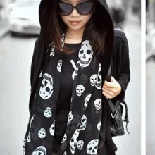 Sunsreen накидка, пляжное полотенце, шелковый шарф в горошек с черепом, шарф, подходит ко всему, шаль, палантины, Женский весенне-осенний мягкий тонкий шифоновый шарф