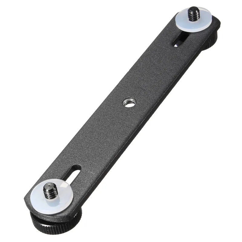 

Universal Dual Flash Bracket Mount Holder Hot Shoe Bracket Mount with 1/4 Screw for Tripod DSLR Camera Accessories