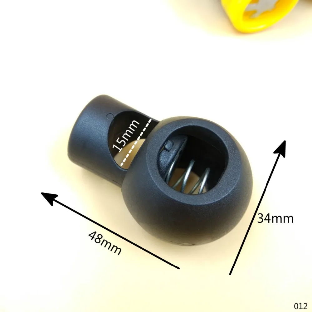 10 шт. Экстра большой черный пластиковый шариковый шнур Замки Круглый тумблер зажим стопор 48*34*15 мм ремонт DIY сумки одежда Paracord аксессуары
