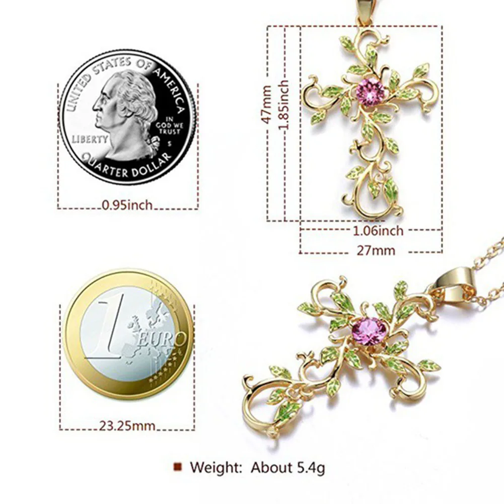 1 шт Бог мы доверяем крест кулон ожерелье ювелирные изделия для женщин Подарки(серебро/розовое золото/золото