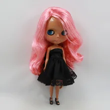 Blyth кукла игрушка подарок 230BL176 розовые волосы темная кожа сторона пробор волнистые волосы