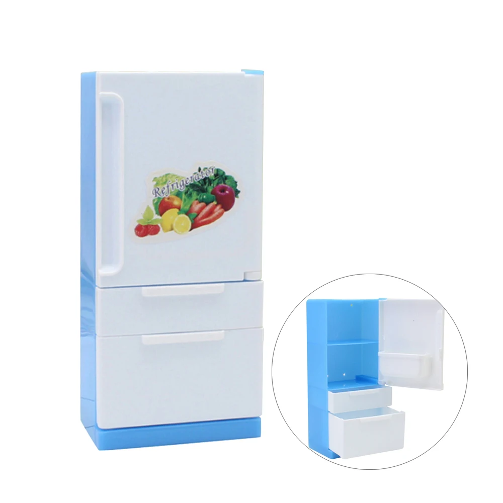 1pc Mini Kitchen Fridge Refrigerator for Accessories Doll Simulate