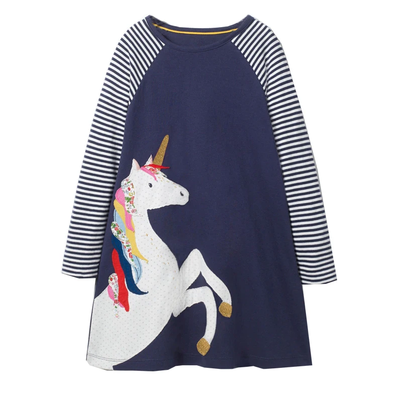 

Jumping Meters Vestidos Kids Dresses for Girls Clothing Animal Clothes Children Unicorn Dress Princess Jersey Baby Girl Dress