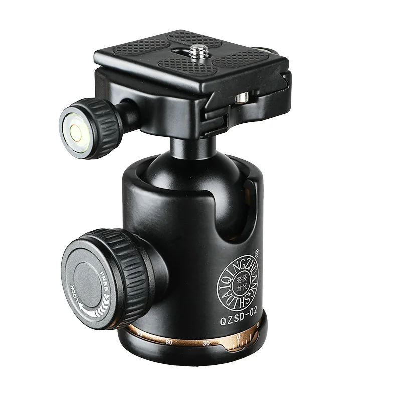 SOONPHO QZSD-02 Camera Tripod Ball Aluminum 360 Degree Panoramic Swivel Head Quick Release Plate for DSLR Cameras