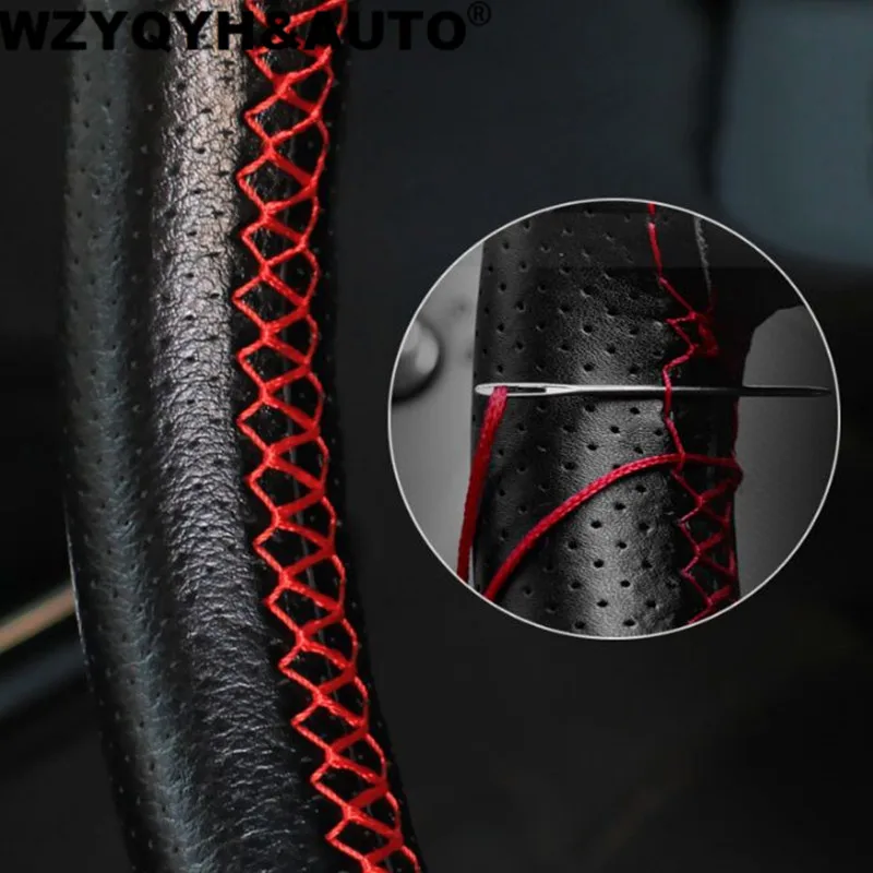 DIY Steering Wheel Covers/Extremely soft Leather braid on the steering-wheel of Car With Needle and Thread Interior accessories DIY Steering Wheel Covers/Extremely soft Leather braid on the steering-wheel of Car With Needle and Thread Interior accessories