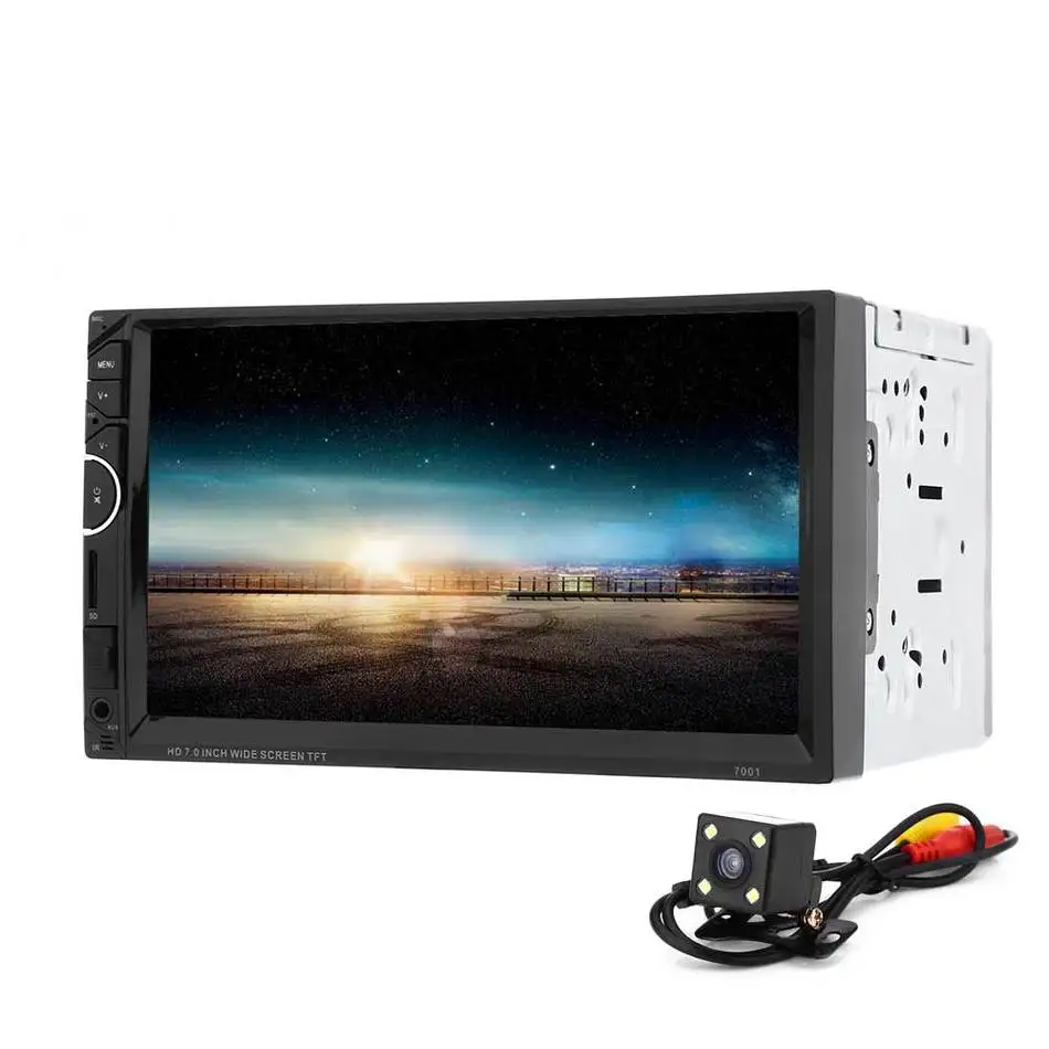 

New 7 inch 2Din Bluetooth Car Radio Video MP5 Player Auto Radio FM 18 Channel HD 1080P In-dash Remote control Rear View Camera