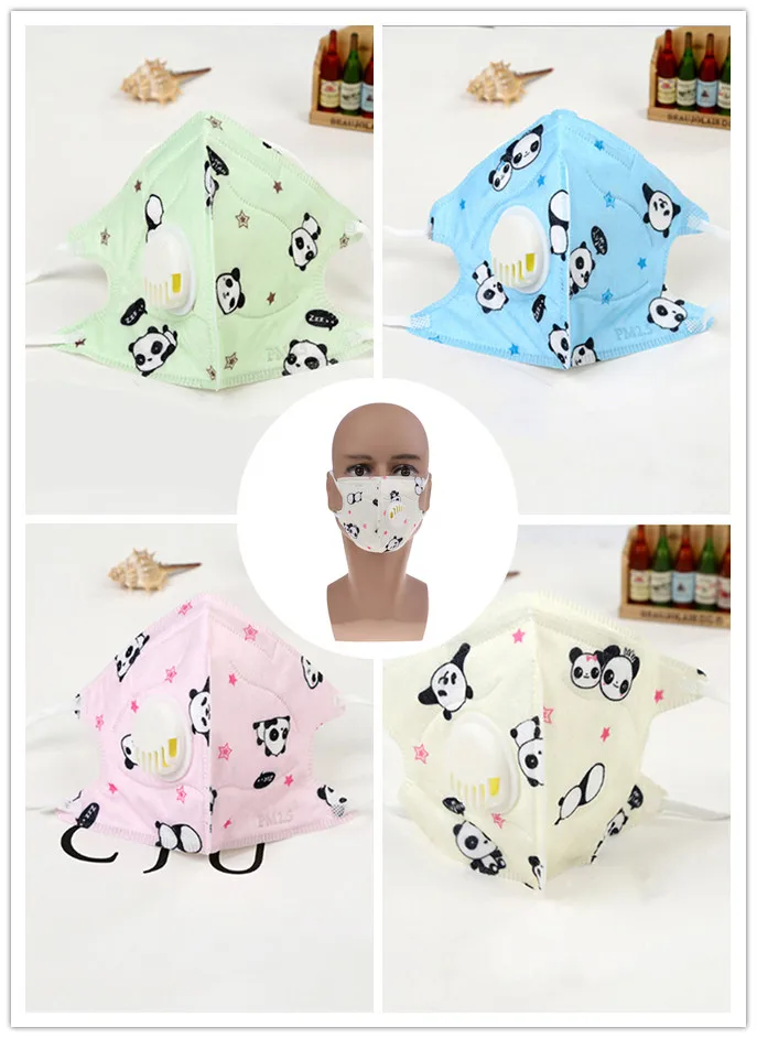 

1/3pcs PM2.5 Mouth Mask Cartoon Children Breath Valve Anti Haze Breathable Mask Anti Dust Mouth-muffle Respirator Face Masks