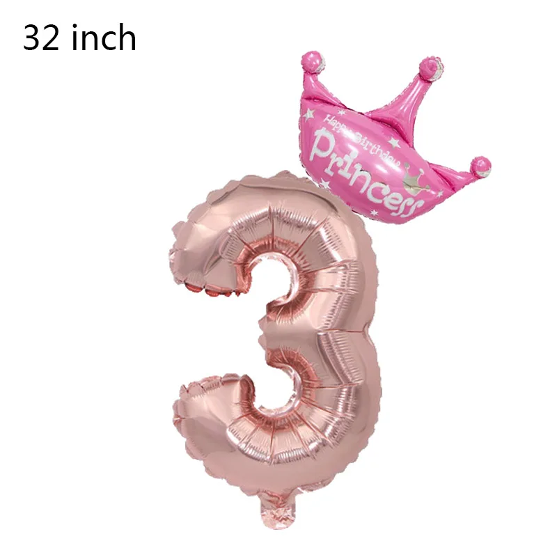 32 дюймов розовое золото номер Фольга шарики, День подарков будущей матери 1 2 3 4 5 6 7 8 9 лет малыш мальчик девочка с днем рождения воздушные шары для дня рождения вечеринки декор