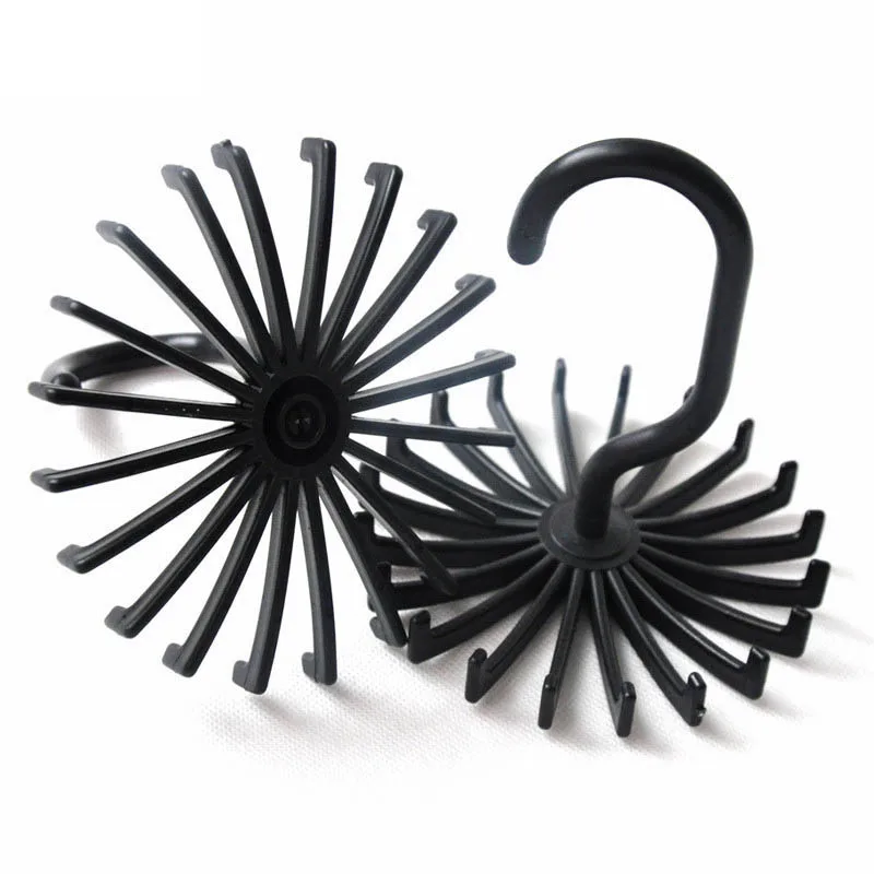 

Neck Tie Holder 360 Degree Rotating Space Saving Plastic 20 Hooks Neck Tie Hanger Multifunction 1 PC Belt Rack