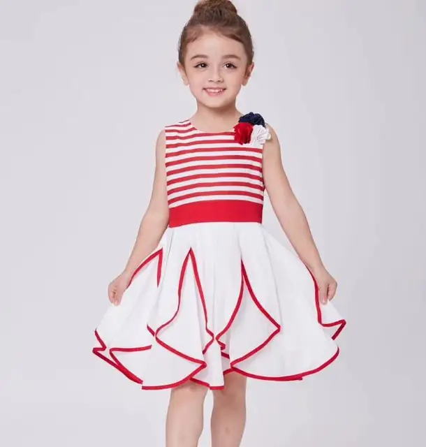Summer Dress S 2018 New Baby Party Striped Flower Summer Dress S 2018 New Baby Party Striped Flower Princes Holiday Dresses Fashion Children