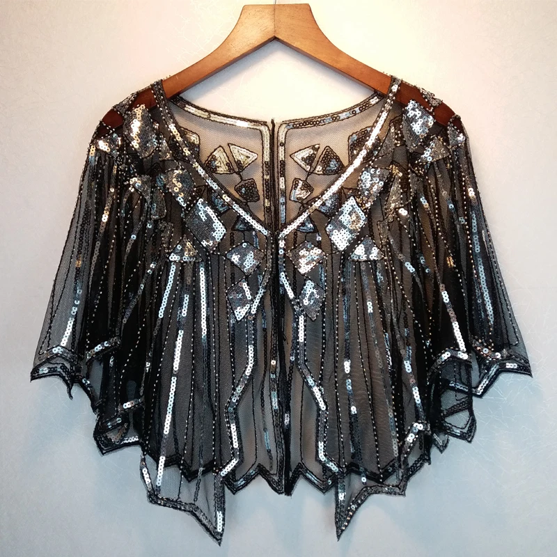 JaneVini Gold Sequined Wedding Cape Formal Dress Bolero Short Shrug Wraps Stoles Shiny White Women Shawl Jacket Piumino Donna