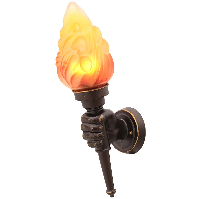 

Creative Torch Wall Light Vintage Torch Bearer Wall Mounted Lamp Industrial Art Decor Bar Loft Cafe Restaurant Retro Wall Lamp