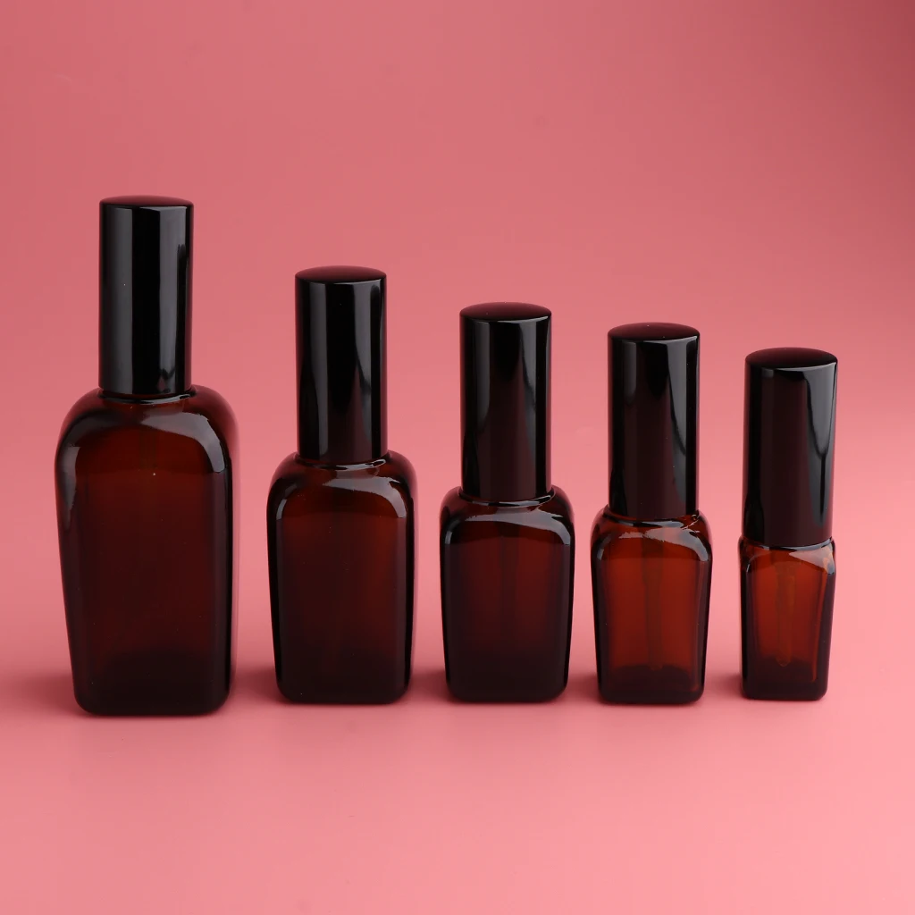Kesoto 2pcs Brown Empty Glass Fine Mist Pump Spray Bottles for Perfume Toner Atomizer Container