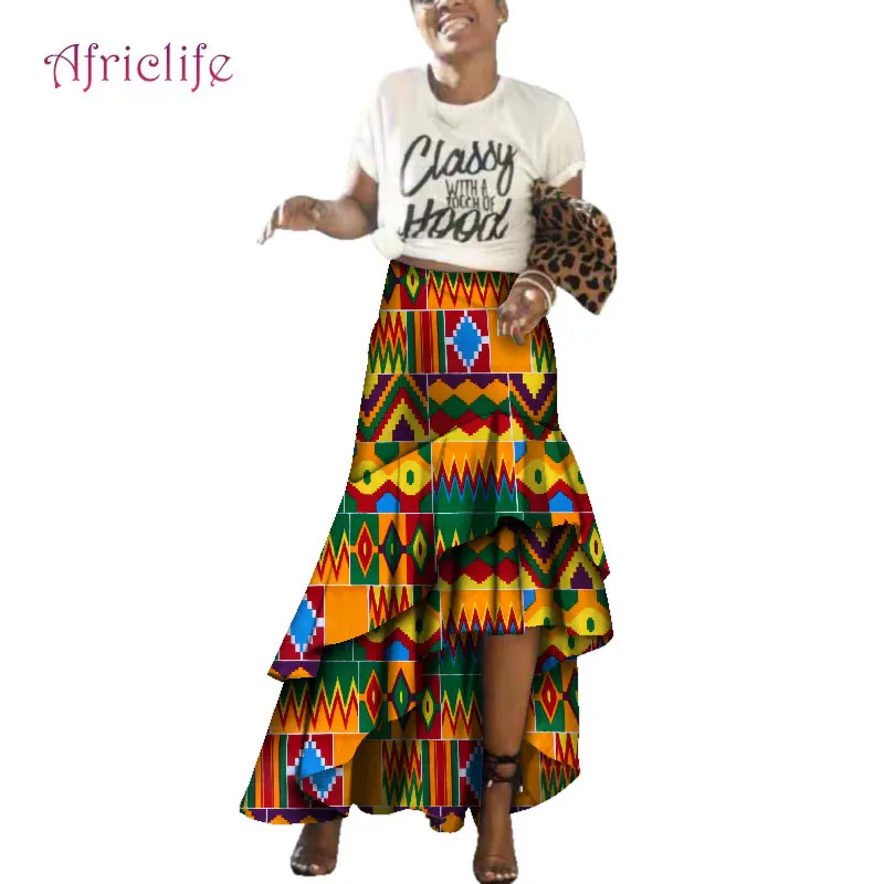 Модная новинка, африканская Женская юбка до щиколотки, сексуальный стиль, африканская юбка с принтом, уникальная африканская юбка "Анкара", WY3681