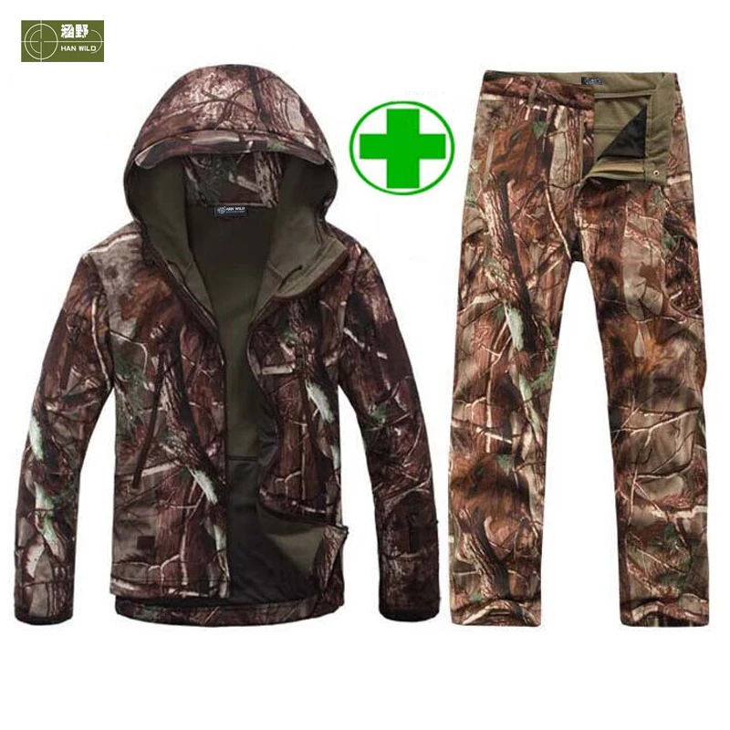 Prix pour HANWILD Homme De Pêche Étanche Chasse Tactique Soft Shell Camouflage Veste En Plein Air Ensemble Hommes Armée Ensemble Militaire Veste + Pantalon S1 Prix pour HANWILD Homme De Pêche Étanche Chasse Tactique Soft Shell Camouflage Veste En Plein Air Ensemble Hommes Armée Ensemble Militaire Veste + Pantalon S1