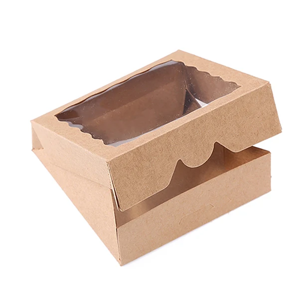 10*10*3 см Новая крафт-коробка для печенья с ПВХ окном торт пирог коробки сувенирные коробки для вечерние 12 шт