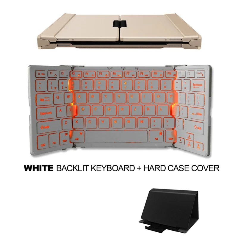B.O.W Беспроводная и Проводная bluetooth-клавиатура из алюминиевого сплава с красивой подсветкой для настольных ПК, iPad, iPhone и планшетов, ноутбуков - Цвет: White no backlit