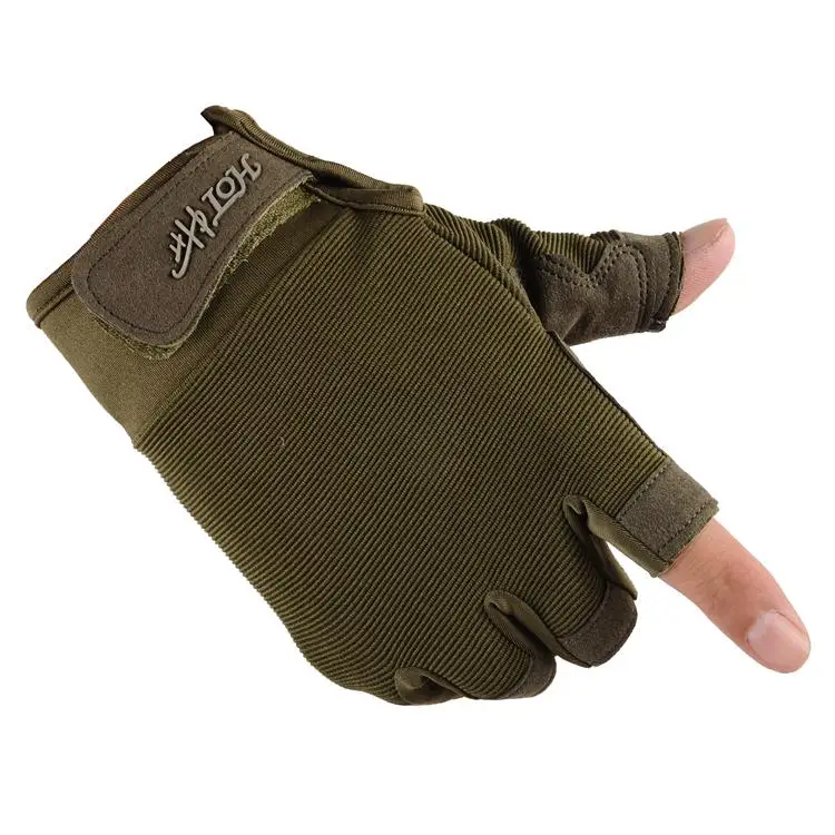 Брендовые армейские военные тактические перчатки с полупальцами для мужчин и женщин, для занятий спортом на открытом воздухе, для тренировок в тренажерном зале, мягкие перчатки без пальцев AGB568 - Цвет: a ArmyGreen