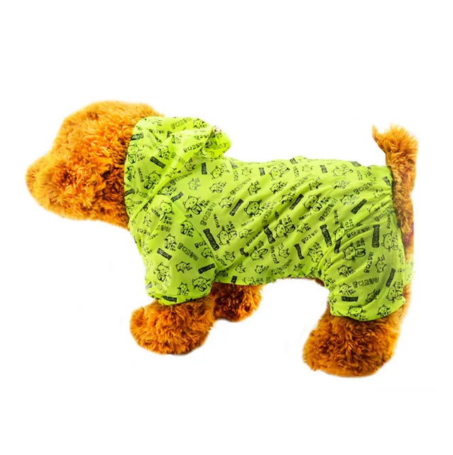 Водонепроницаемый дождевик для маленьких собак, летняя одежда для собак, одежда для домашних животных, дождевик для собак, костюмы для прогулок на открытом воздухе - Цвет: Зеленый