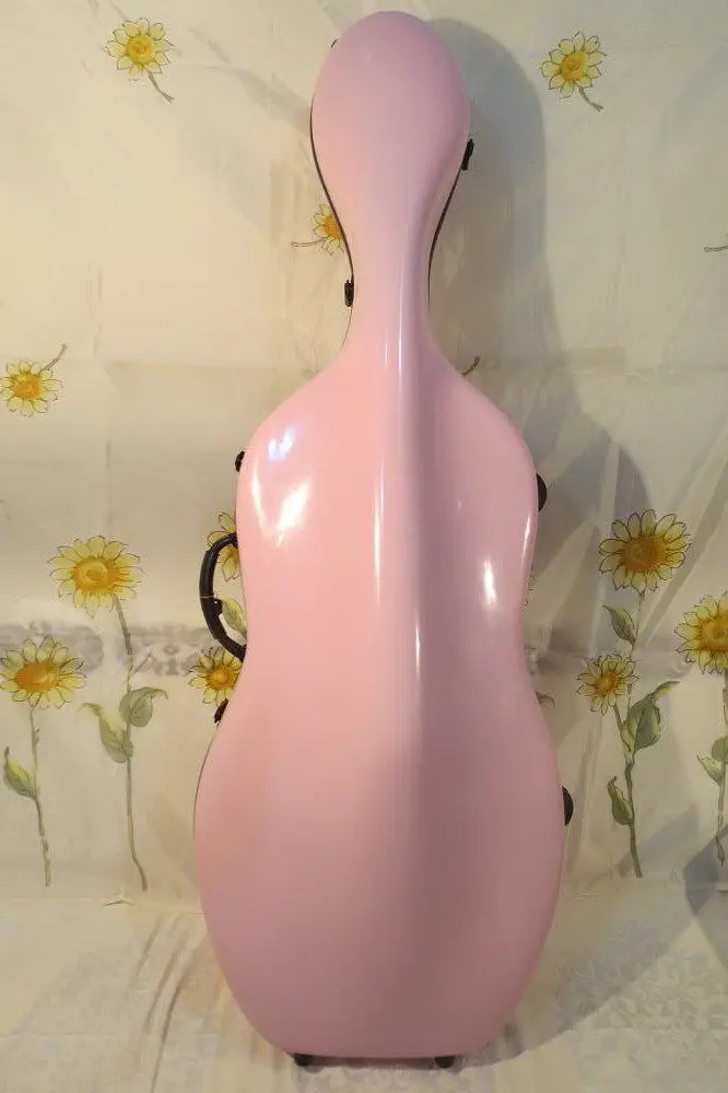 Beautiful pink fiberglass 4/4 cello hard case,perfect workmanshipin