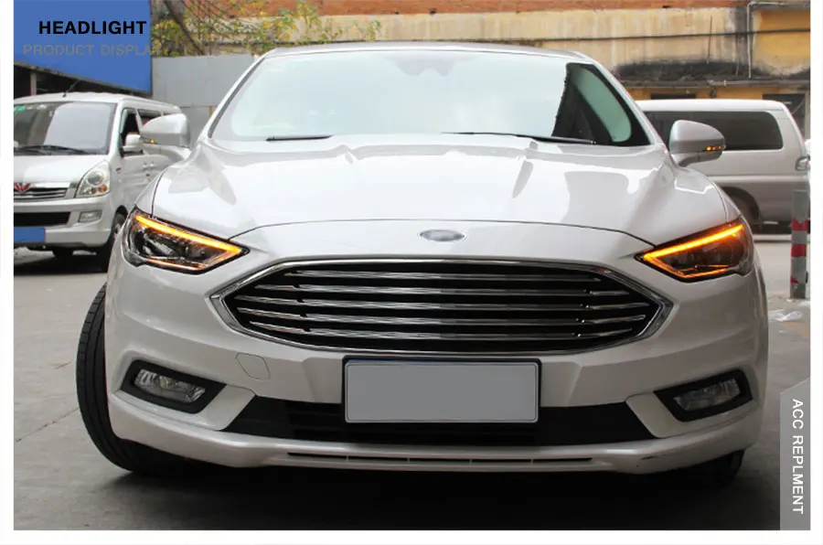 2 шт. светодиодный фары для Ford Fusion/Mondeo 17-19 светодиодный автомобильный фонарь ангельские глазки ксенон HID комплект Противотуманные фары светодиодный дневные ходовые огни