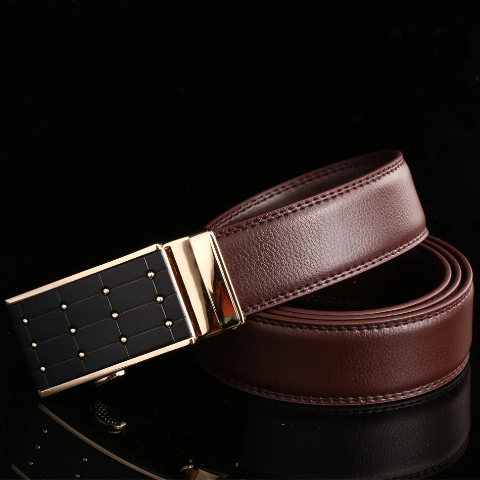 Ремень мужской кожаный автоматический дизайнерский пояс MUSENGE|leather belts for men|designer