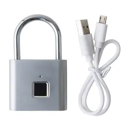 Замок отпечатка пальца USB перезаряжаемые умные бесключевые замки для дверей с USB кабелем безопасности инструменты