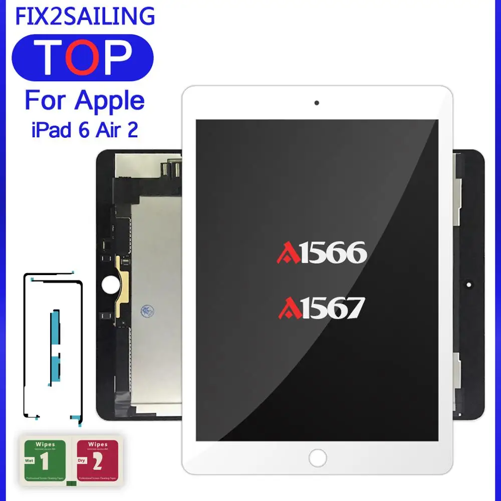 ЖК-дисплей 9 7 дюйма Новый для Apple iPad 6 Air 2 A1567 A1566 100% класса ААА + кодирующий
