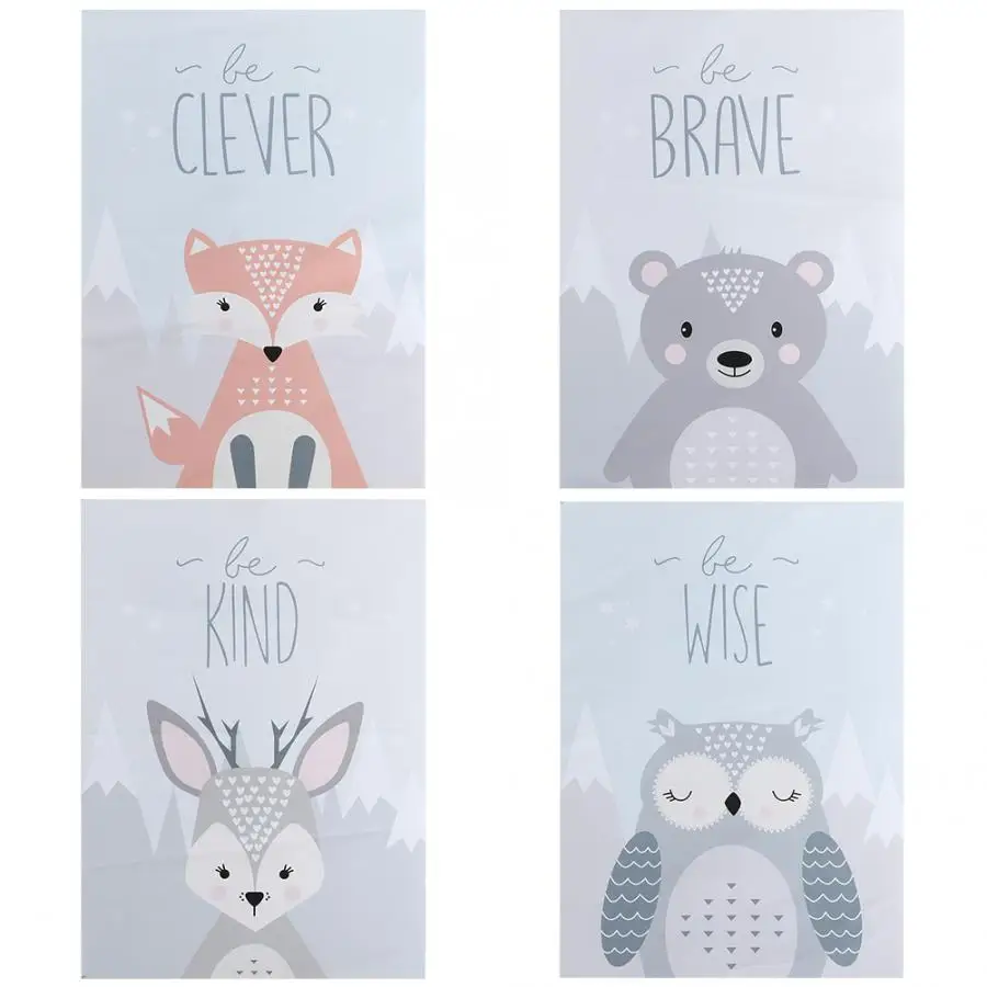 

Art Cartoon Animal Painting Canvas Wall Picture Unframed Art for Nursery Home Decor Wall Pictures for Living Room