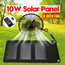 5W Solar Panel 6Inch USB Solar Panel Powered Cooling Fan RV Touring Car Camping Pet Chicken House Ventilator