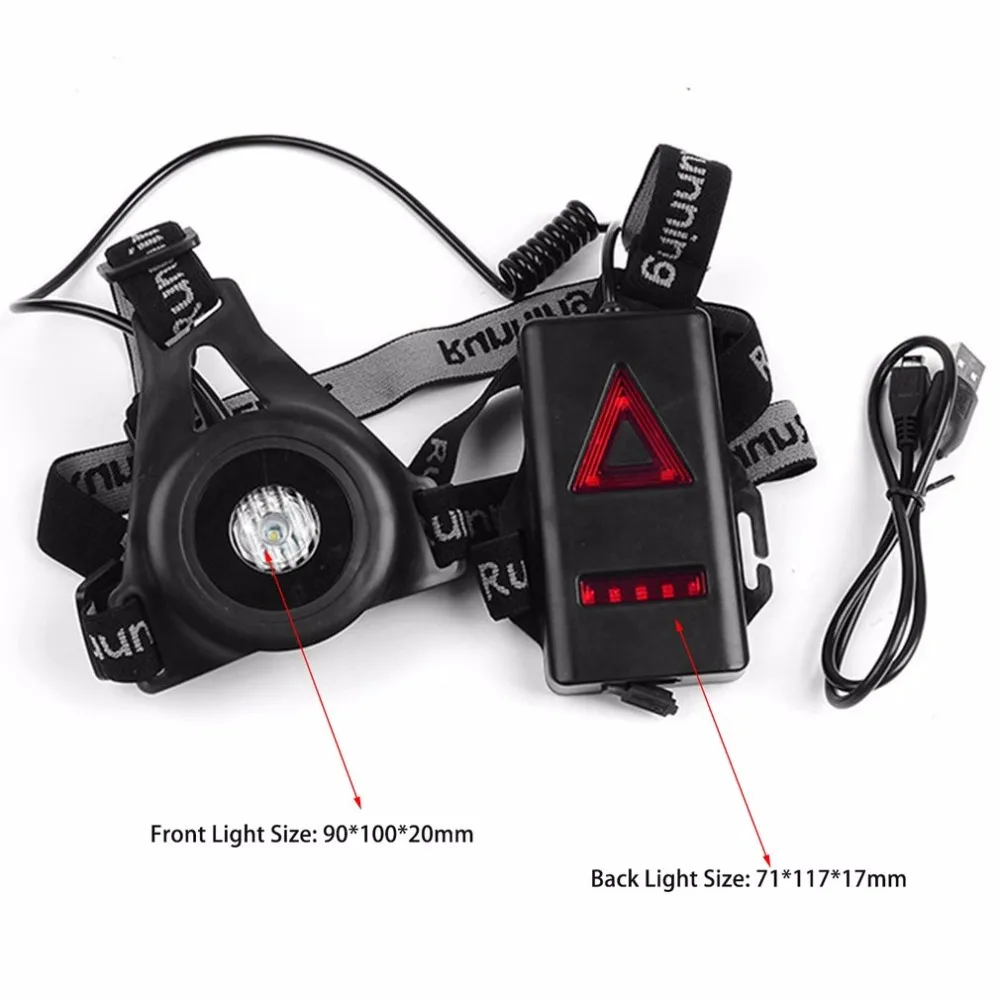 

Night Running Light LED Warning Chest Light Hiking Flashlight USB Charge Lamp Torch Camp Running Light Cycling Light Hot Sale