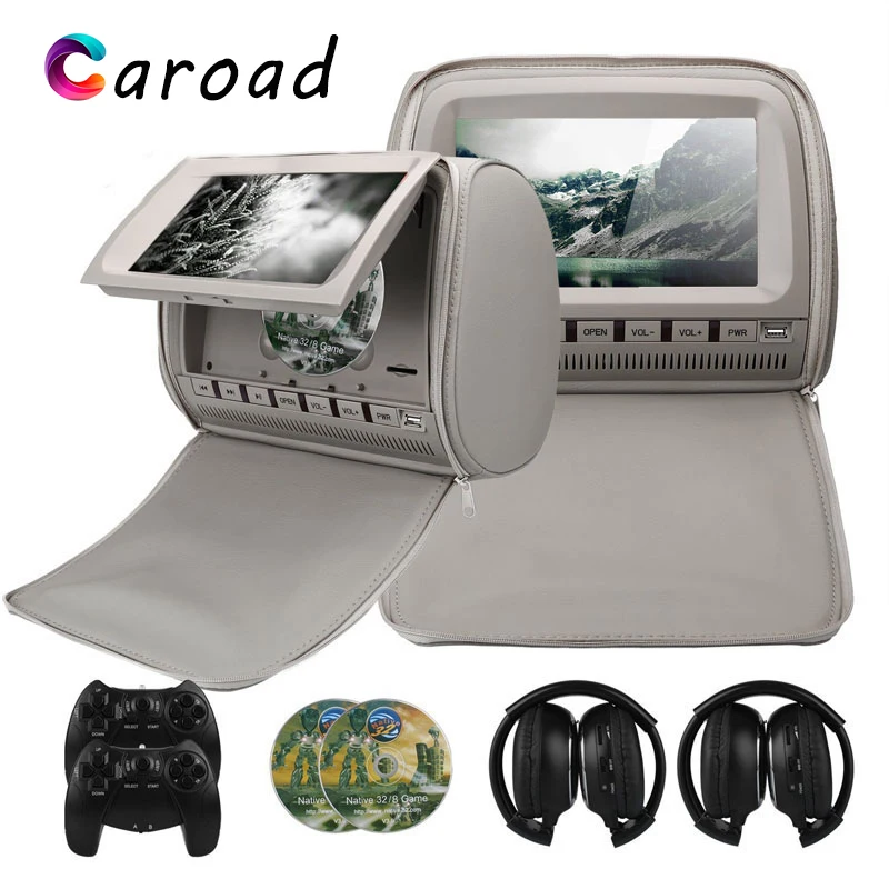 

Car DVD Player Headrest With Zipper Cover 9 Inch 800*480 TFT LCD Screen Support IR/FM Transmitter/USB/SD/Speaker/Game/MP5 Player