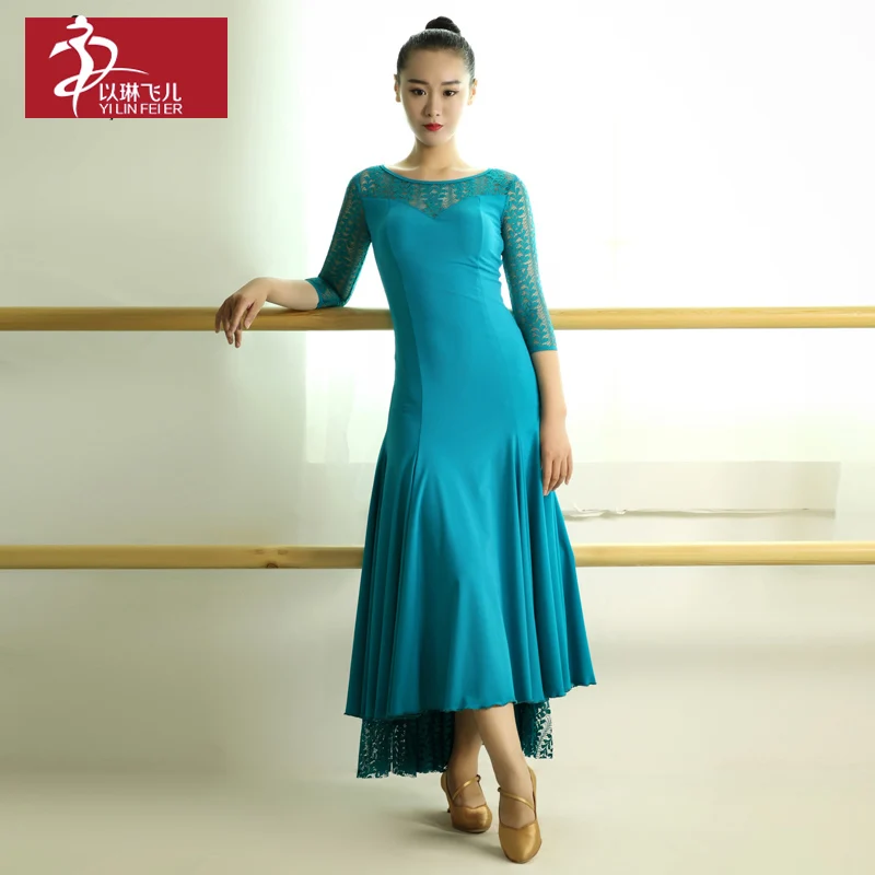 

Ballroom Dance Skirts Design !!2017 Sale Ballroom Dance Dress Woman Modern Waltz Tango Exercise Costume/standard Dressgb491