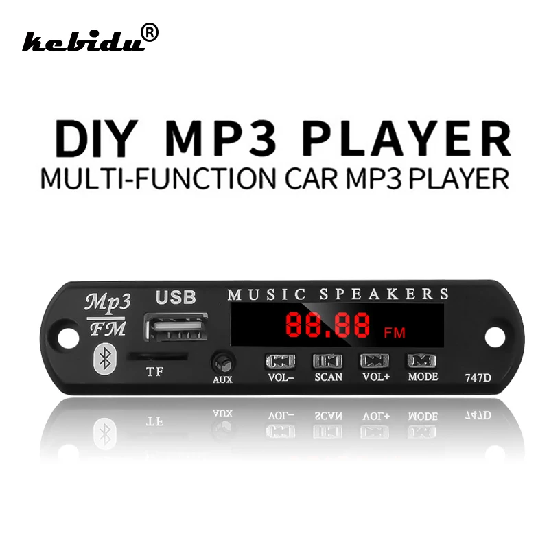 Kebidu DC 5 в 12 В Bluetooth MP3 WMA декодер плата аудио модуль USB TF Радио беспроводной