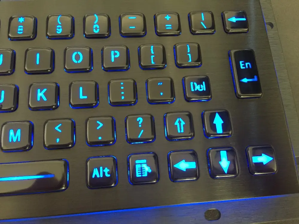 Компактный задний светильник, металлическая клавиатура с 65 клавишами, синий светодиодный светильник, кнопки с подсветкой, заводская цена на alibaba