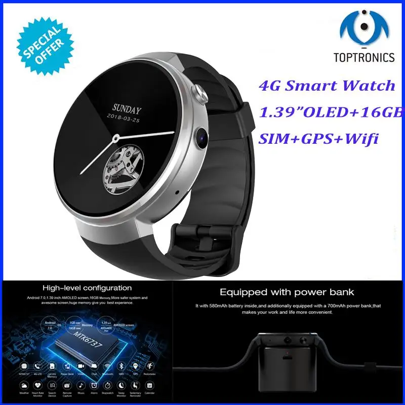  Newest Smart Watch Android 7.0 RAM 1GB ROM 16GB Smartwatch GPS WiFi Nano SIM card 4G for iPhone Sma