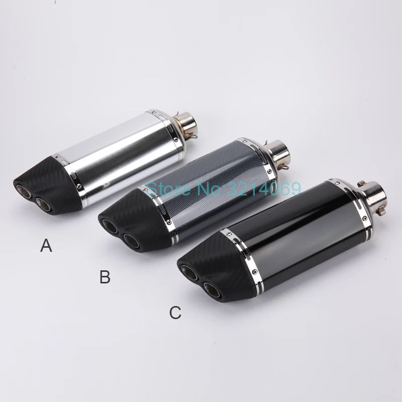 

Motorcycle Akrapovic Exhaust Universal ID: 51mm Length: 390mm Imitation Carbon Fiber Dual Noses Tip Motorbike Exhaust Pipe