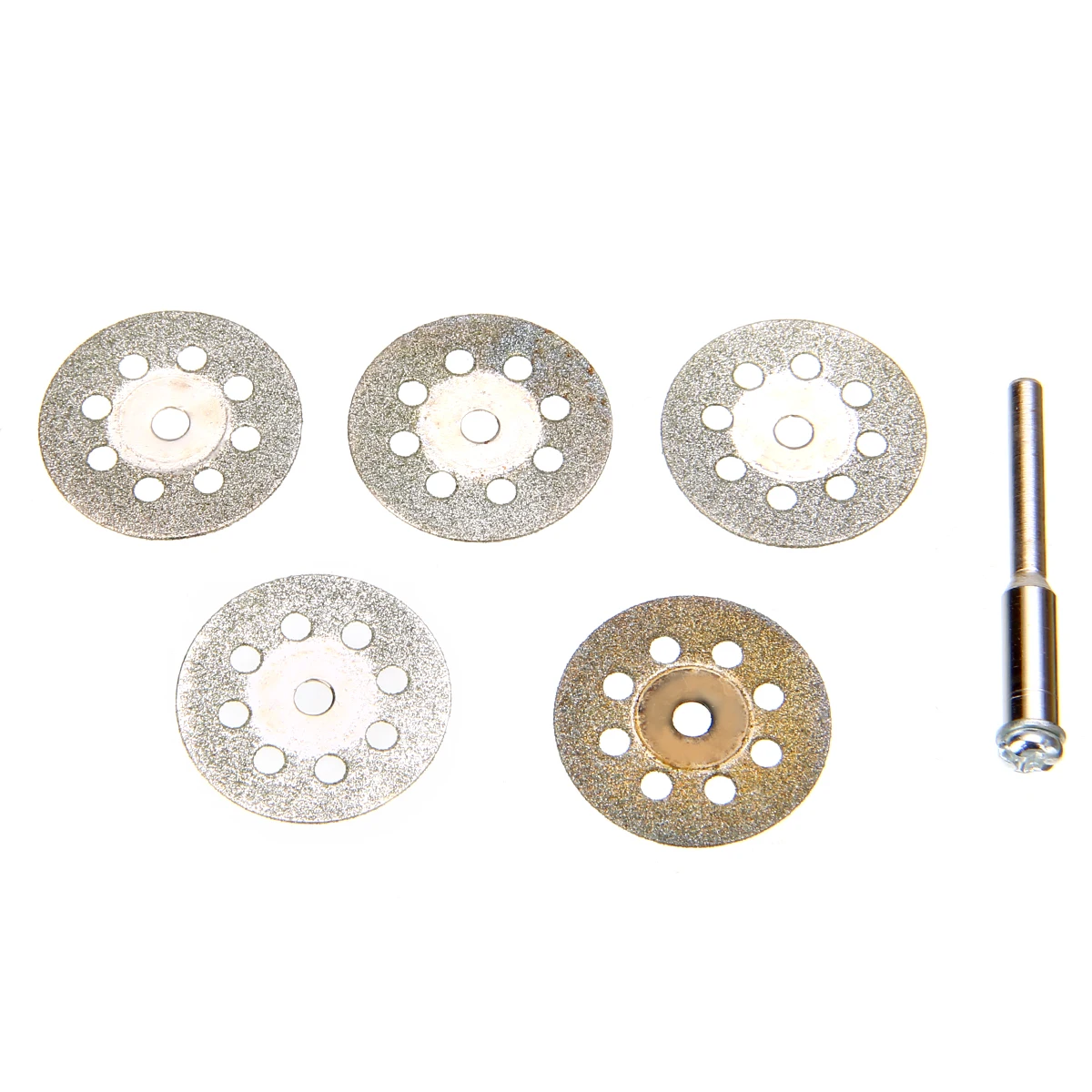 5pcs 22mm Diamond Cutting Disc Wheel Silver with 1pc Mandrel Kit Set For Rotary Drill Tool Accessories