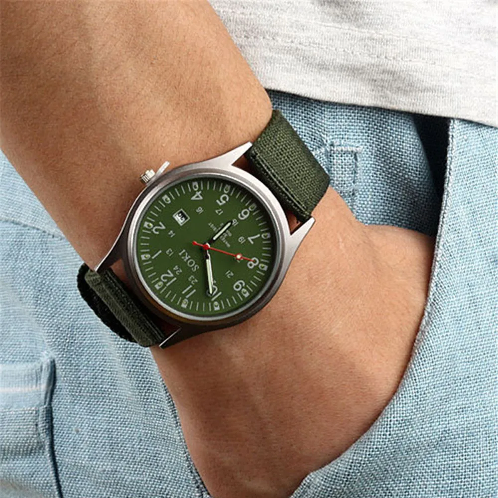 

OTOKY Famous Brand Men watches canvas Band simple Design high quality Analog Alloy Quartz Wrist Watch 2018